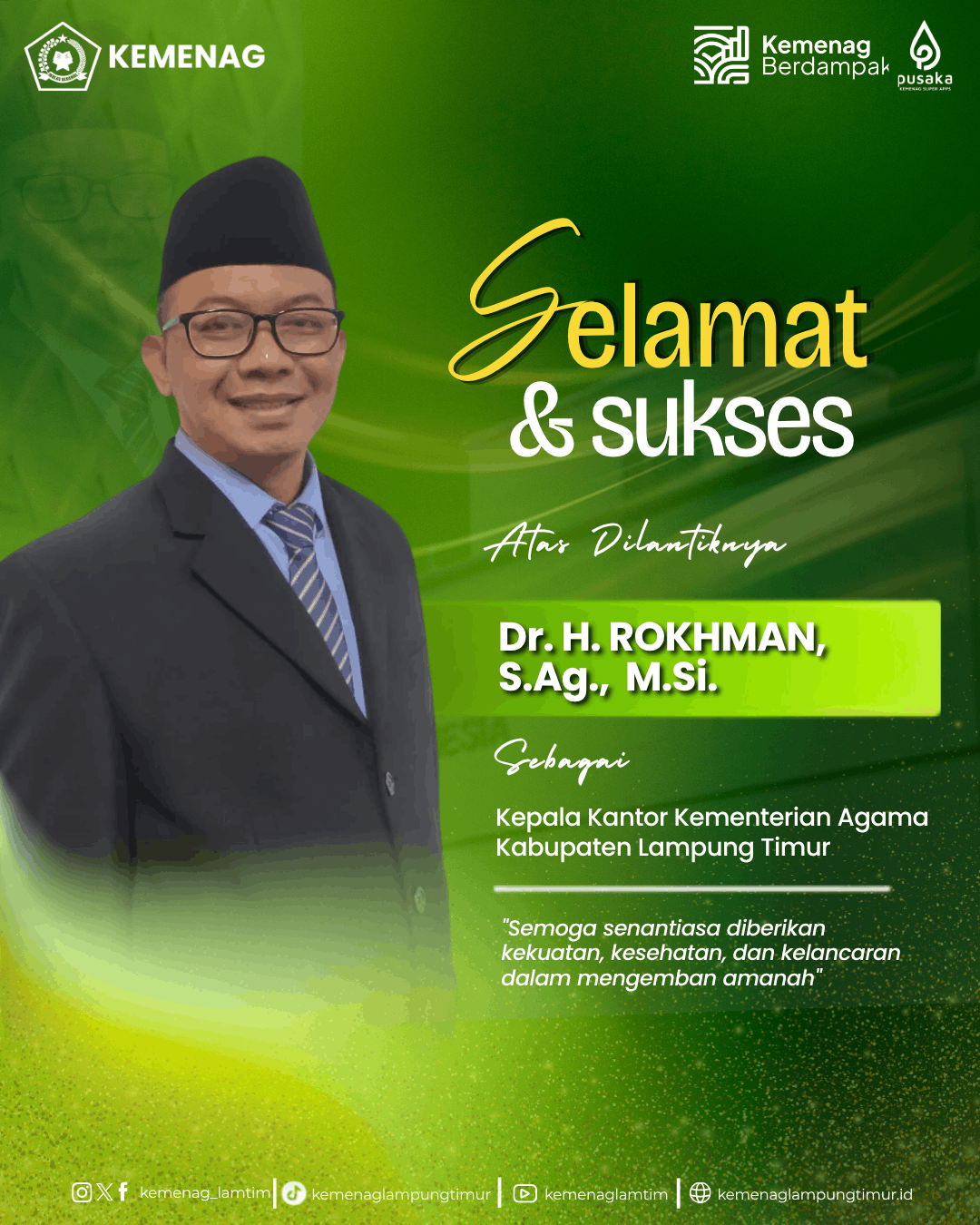 Selamat dan Sukses Kepala Kantor 