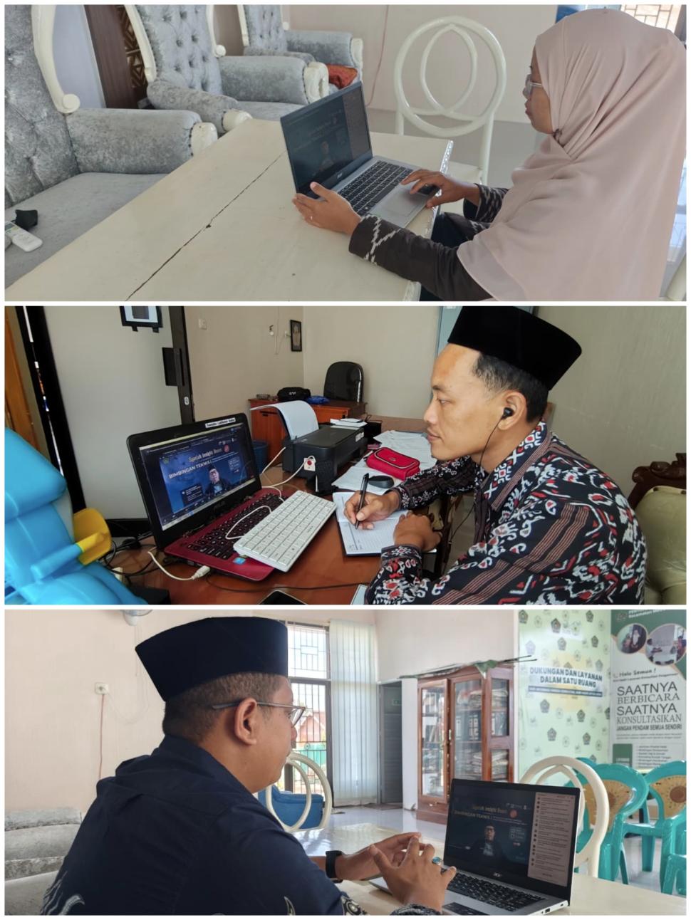 Dukung Gerakan Nasional Rashdul Kiblat, Penyuluh Agama Islam KUA Metro Kibang Hadiri Zoom Kemenag RI