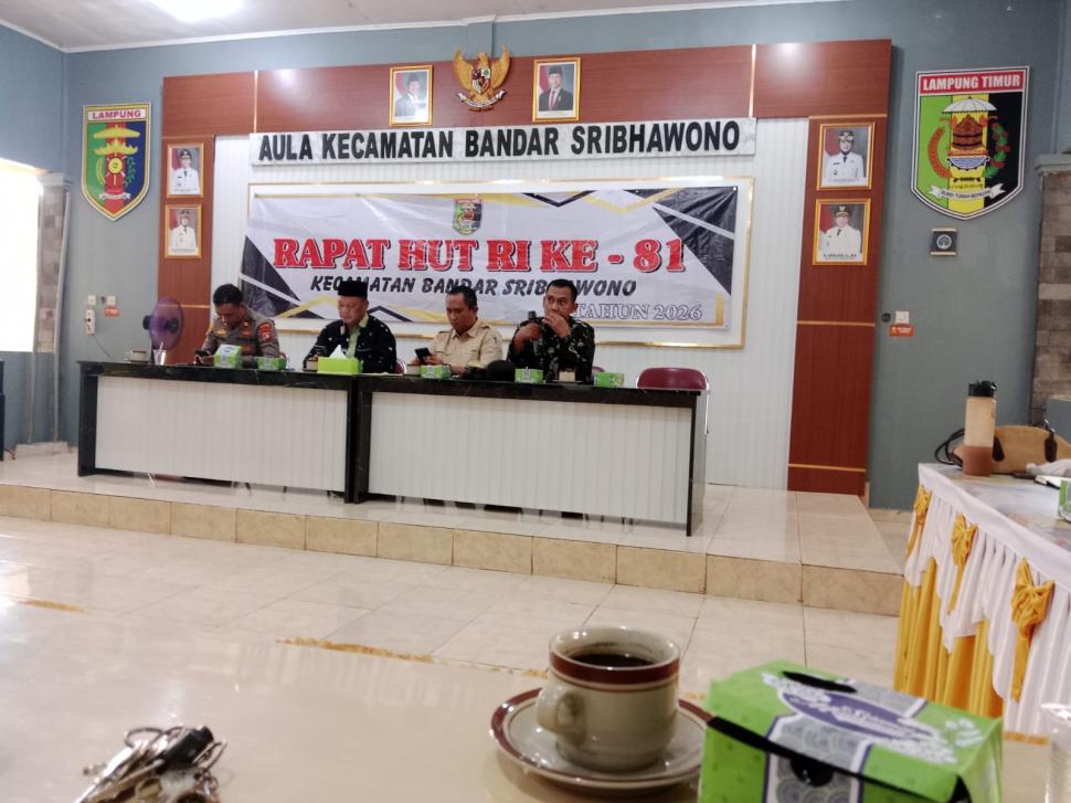 KUA Bandar Sribhawono Hadiri Rapat Persiapan HUT ke-81 Kemerdekaan RI di Aula Kecamatan