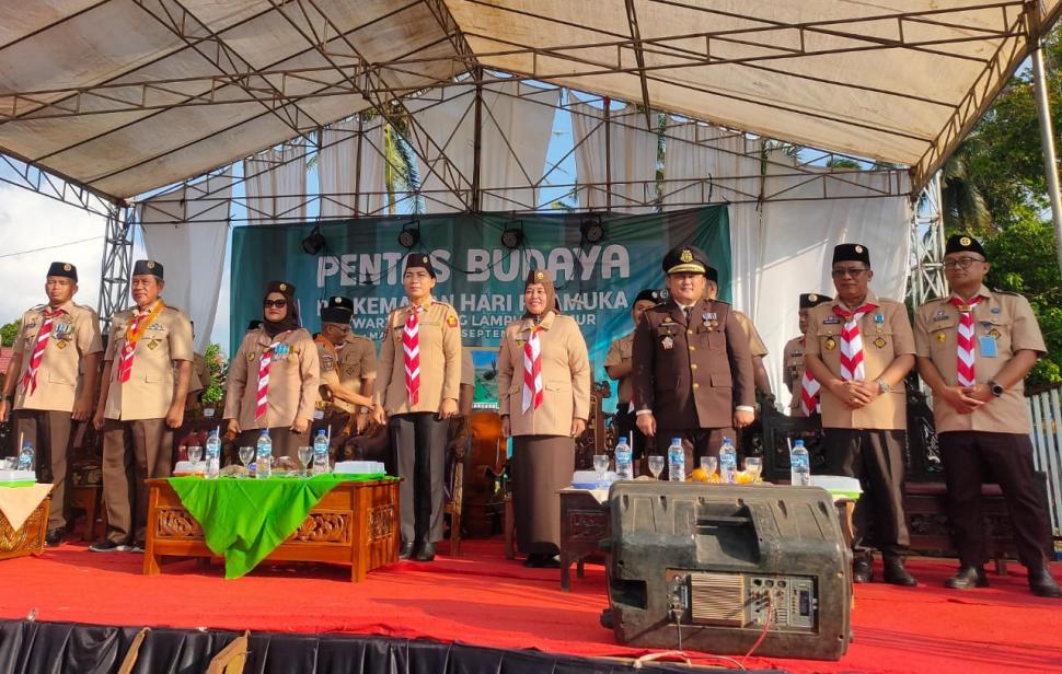 Semangat Pramuka ke-64, Kepala Kemenag Lampung Timur Hadiri Apel Besar di Marga Tiga