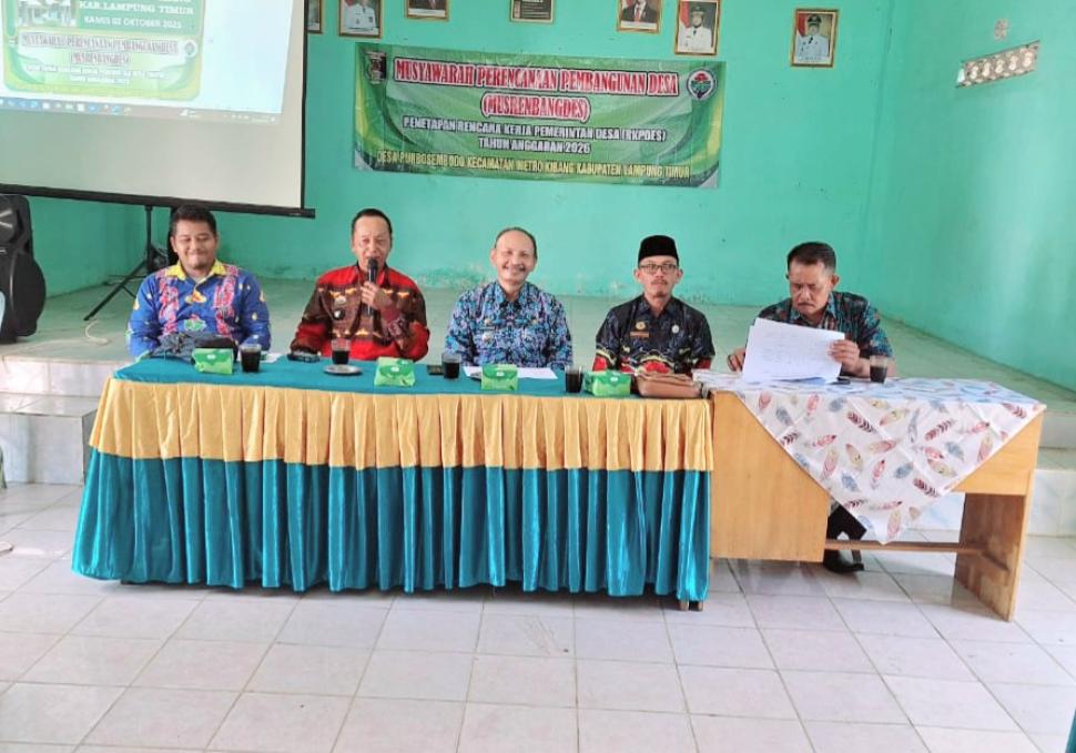 KUA Metro Kibang Hadiri Musrenbangdes Purbosembodo: Tekankan Tertib Wakaf dan Relasi Kesalingan dalam Keluarga
