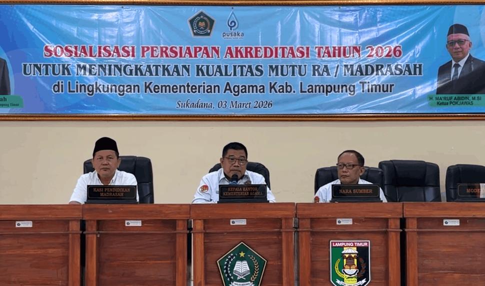 Komitmen Mutu Pendidikan, Kemenag Lamtim Dampingi 57 Madrasah Hadapi Akreditasi