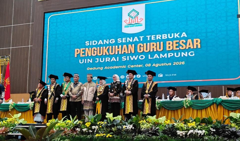 Pengukuhan Guru Besar UIN Jurai Siwo Metro Perkuat Tradisi Keilmuan Perguruan Tinggi Islam