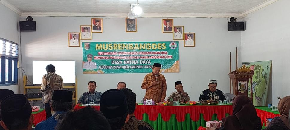Kepala KUA Raman Utara H. Muhson S. Ag, M. Sy Hadiri Musrenbangdes Desa Ratna Daya