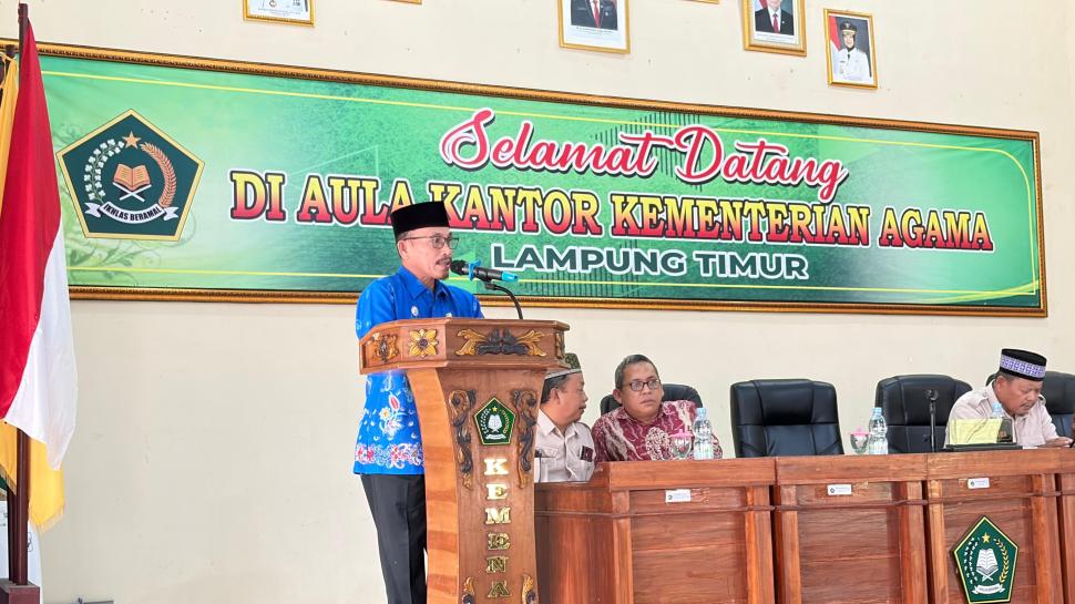 Kepala KUA Metro Kibang Jadi Wakil Petugas Haji, Sampaikan Sambutan di Kemenag Lamtim