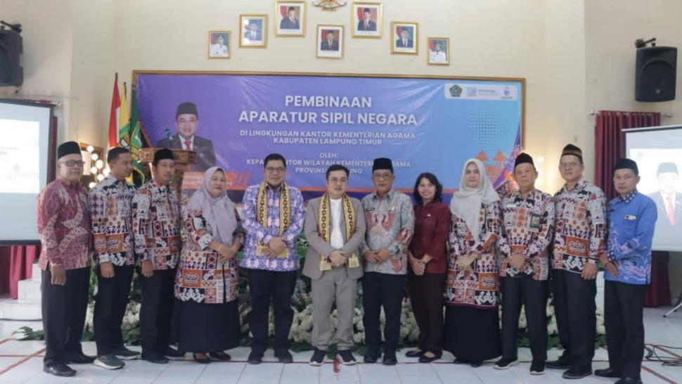 GTK MAN IC Lampung Timur Mengikuti Pembinaan ASN bersama Kakanwil Kemenag Provinsi Lampung