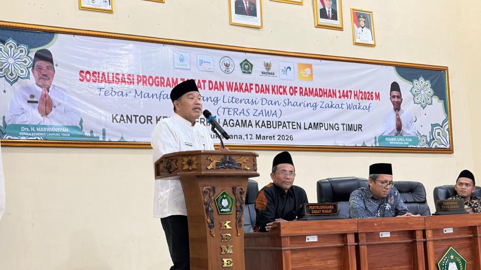 Dorong Optimalisasi Zakat dan Wakaf, Kemenag Lampung Timur Ikuti Kick Off Nasional Ramadan 1447 H