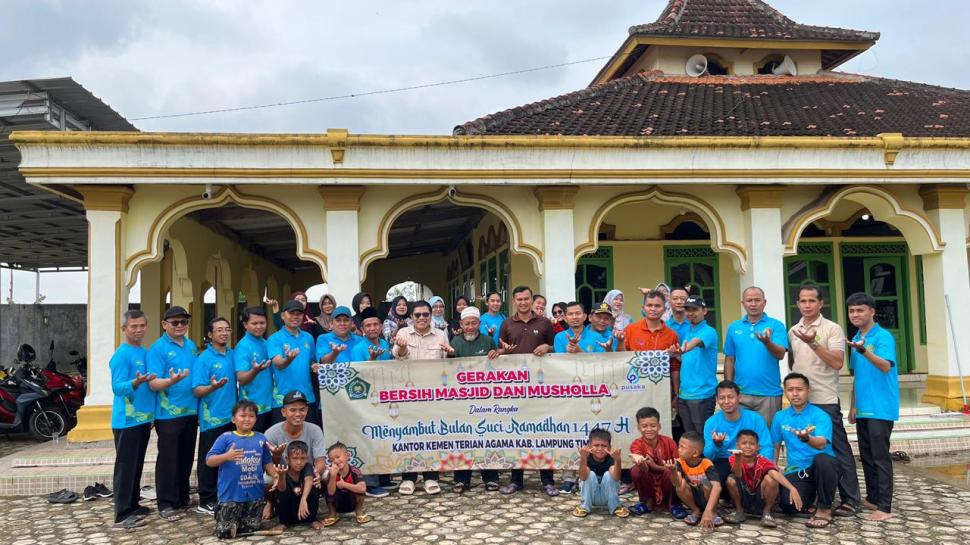 Bersih dan Siap Sambut Ramadhan, Kemenag Lampung Timur Sukseskan Geber Bersih Masjid 2026
