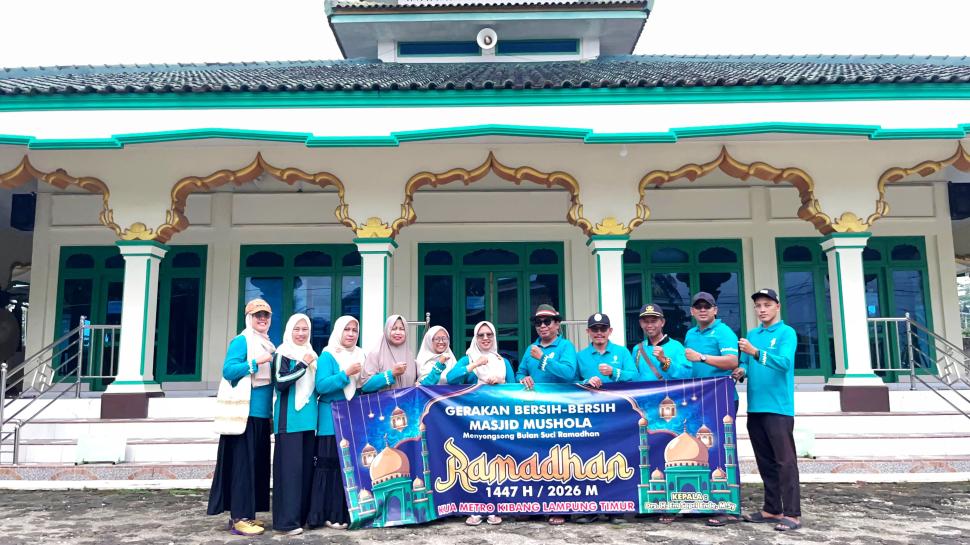 Sambut Ramadhan 1447 H, KUA Metro Kibang Gelar GEBER Masjid, Tegaskan Komitmen Wujudkan Rumah Ibadah Bersih dan Nyaman