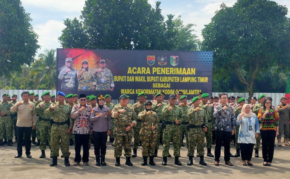 Pengangkatan Warga Kehormatan Kodim 0429, Kuatkan Sinergi Kabupaten Lampung Timur