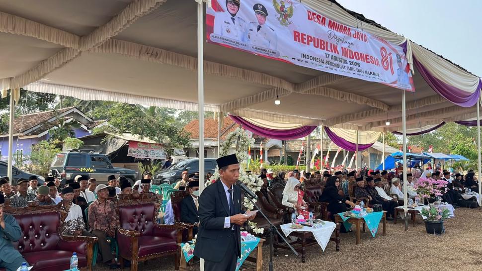 Penyuluh KUA Sukadana Pimpi Do'a pada Peringatan HUT ke-81 RI di Desa Muara Jaya