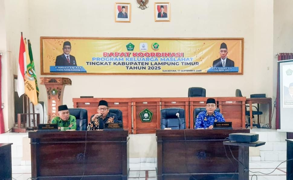 Rapat Koordinasi Program Keluarga Maslahat, Kemenag Lampung Timur Perkuat Peran KUA dan Penyuluh