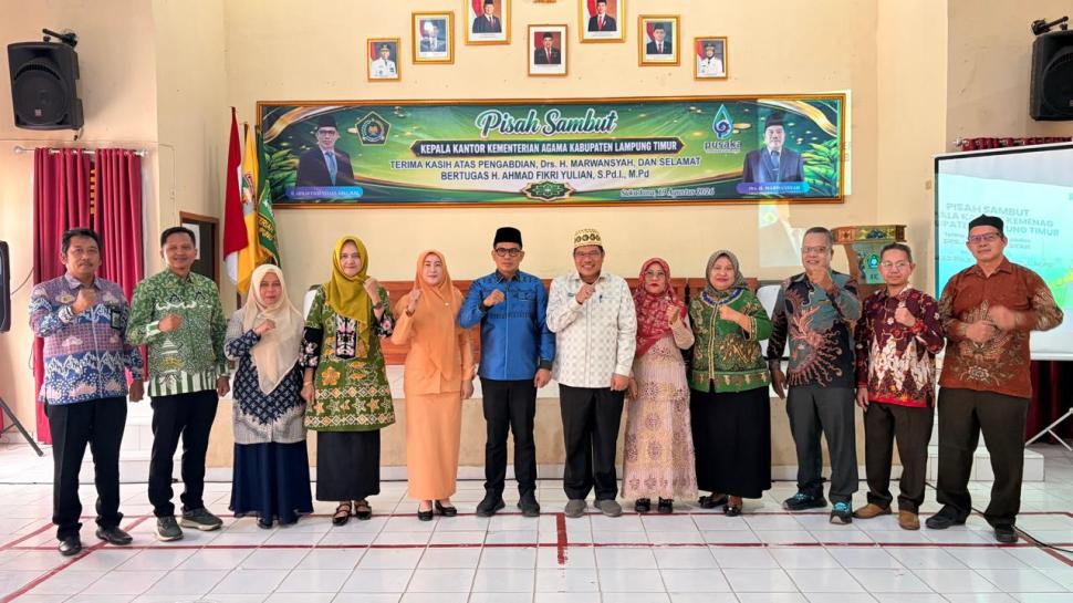 Lepas dengan Kenangan, Sambut dengan Harapan: Kepala MTsN 1 Lampung Timur Hadiri Pisah Sambut Kepala Kemenag Kabupaten Lampung Timur