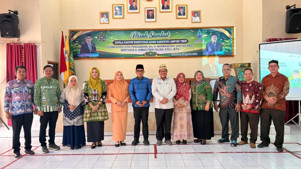 Kepala MTs N 2 Lampung Timur Hadiri Pisah Sambut Kepala Kemenag Lamtim