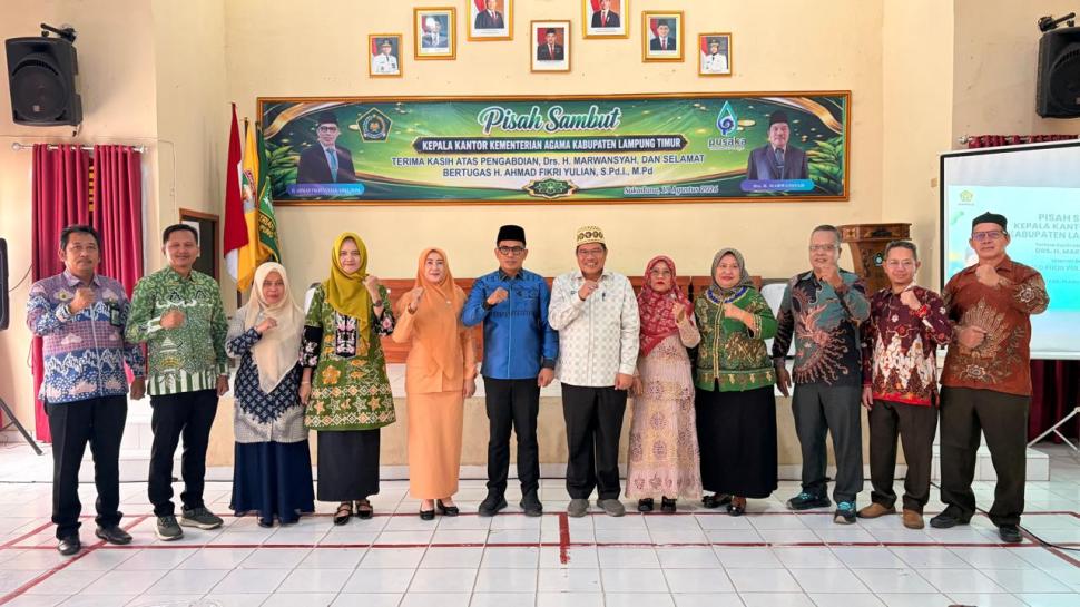 Kepala MIN 3 Lampung Timur Hadiri Serah Terima Estafet Kepemimpinan Kemenag Lampung Timur