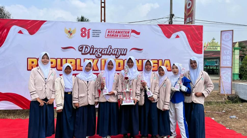 Gemilang di HUT Ke-81 RI, MTs N 2 Lampung Timur Sabet Juara Umum Tingkat Kecamatan Raman Utara