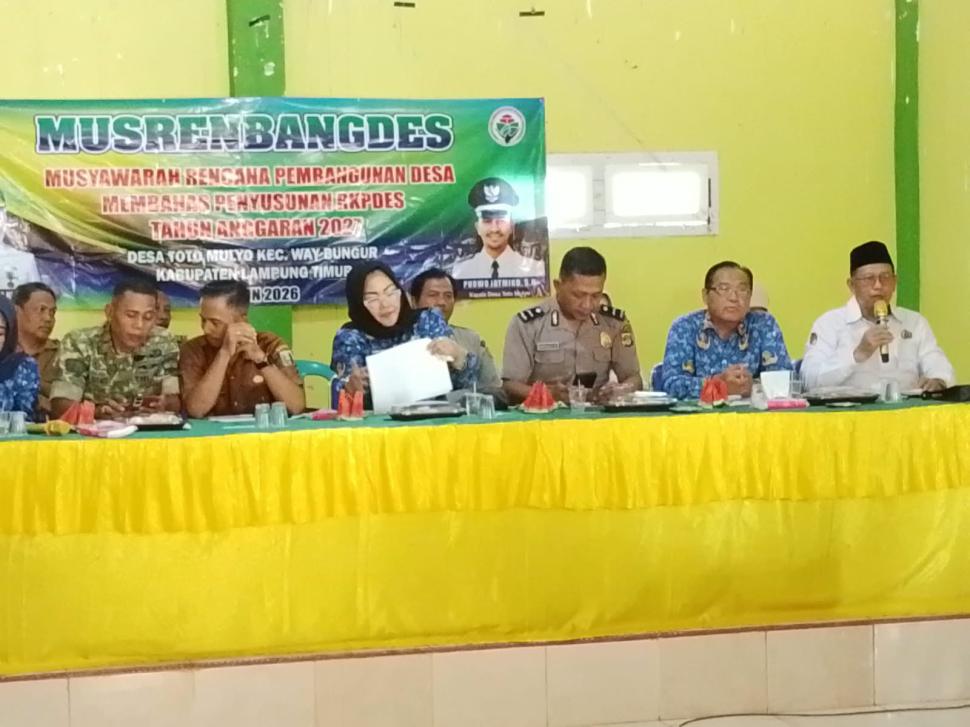 Musrenbangdes Toto Mulyo, Kepala KUA Way Bungur Sosialisasikan Program Unggulan