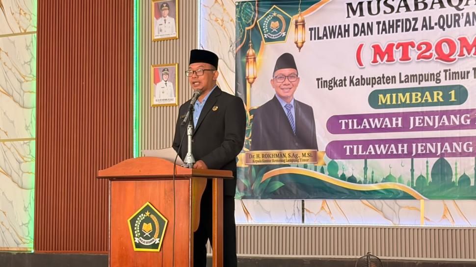 Kakan Kemenag Buka MT2QM ke-6 Lampung Timur 2026, Perkuat Pembinaan Generasi Qur’ani