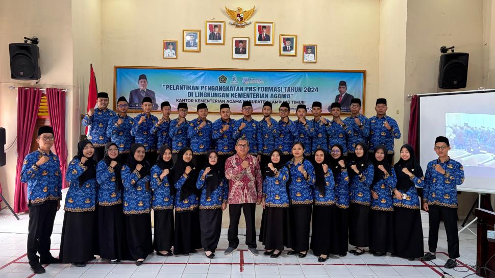 Dari Sumpah Jabatan Menuju Pengabdian, 30 PNS Kemenag Lampung Timur Resmi Dilantik