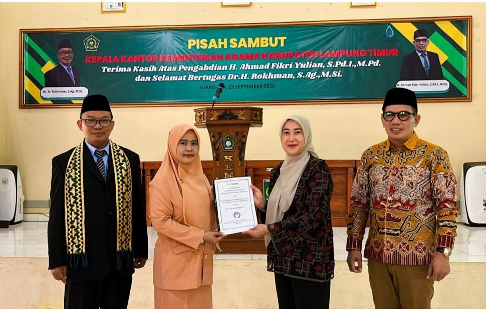 DWP Kemenag Lampung Timur Serahkan Estafet Kepemimpinan kepada Hj. Maslikah Rokhman, M.Pd.
