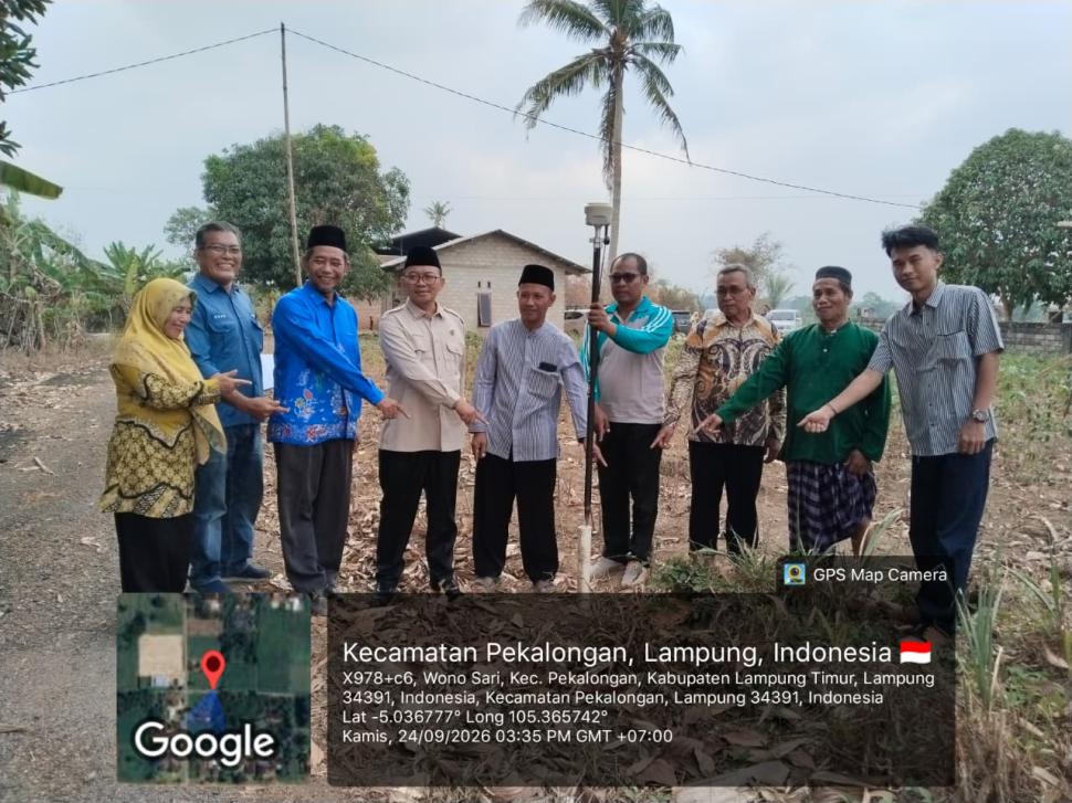Kepastian Aset Rumah Ibadah Diperkuat, Kepala Kemenag Lampung Timur Turun Langsung Mengukur Tanah Wakaf