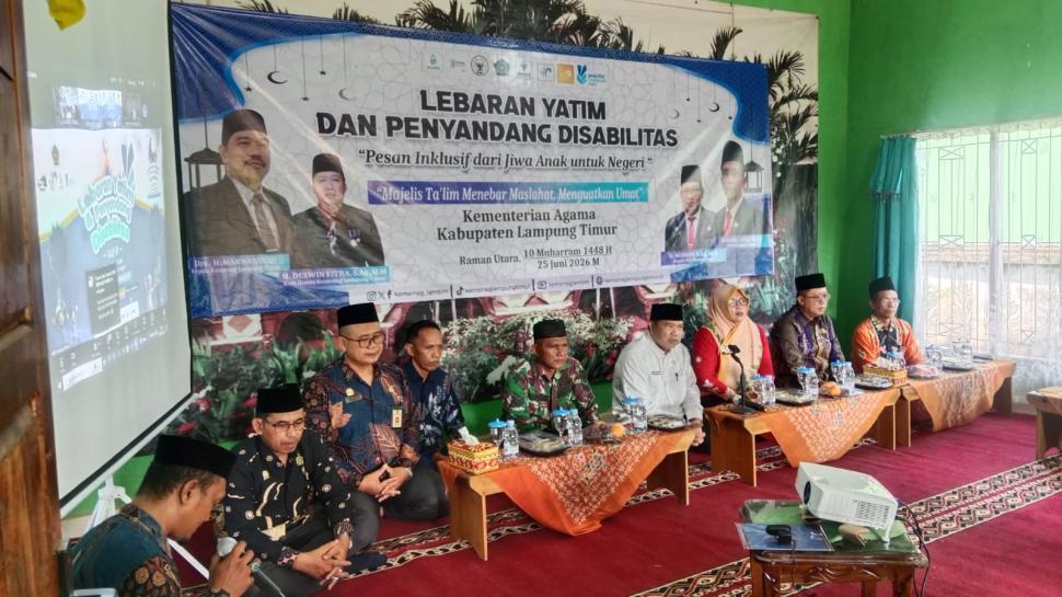 Kepala KUA Mataram Baru Hadiri Lebaran Yatim dan Disabilitas di Raman Utara