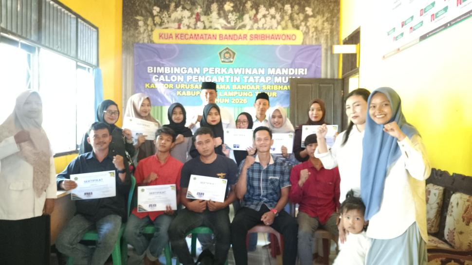 KUA Bandar Sribhawono Bekali 8 Pasang Calon Pengantin Menuju Keluarga Harmonis