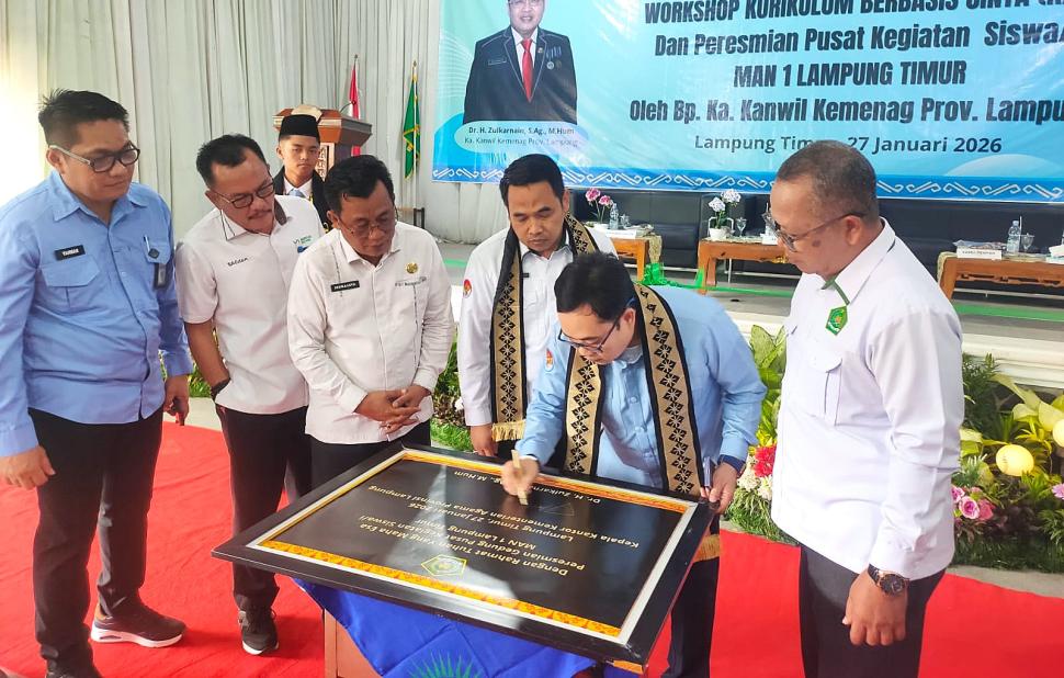 Ruang Kreativitas Siswa Diresmikan, MAN 1 Lampung Timur Siap Cetak Generasi Berkarakter