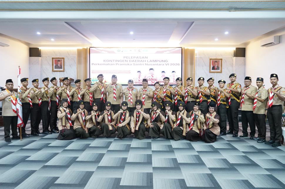 Rokhman Hadiri Pelepasan Kontingen PPSN VI 2026, Empat Santri Lampung Timur Siap Bawa Nama Daerah