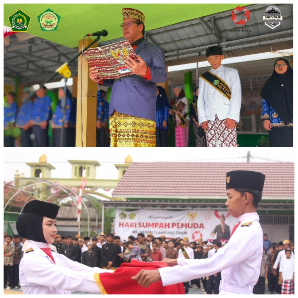 Menyalakan Api Patriotisme, Gigih dan Empati: Peringatan Sumpah Pemuda Ke-98 di MTsN 1 Lampung Timur Dimeriahkan Pentas Seni