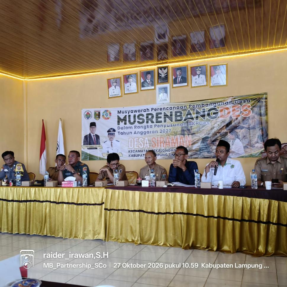 Penyuluh KUA Pekalongan Miftahul Sodry,S.Sy Sampaikan Program Strategis dalam Musrenbang Desa Siraman