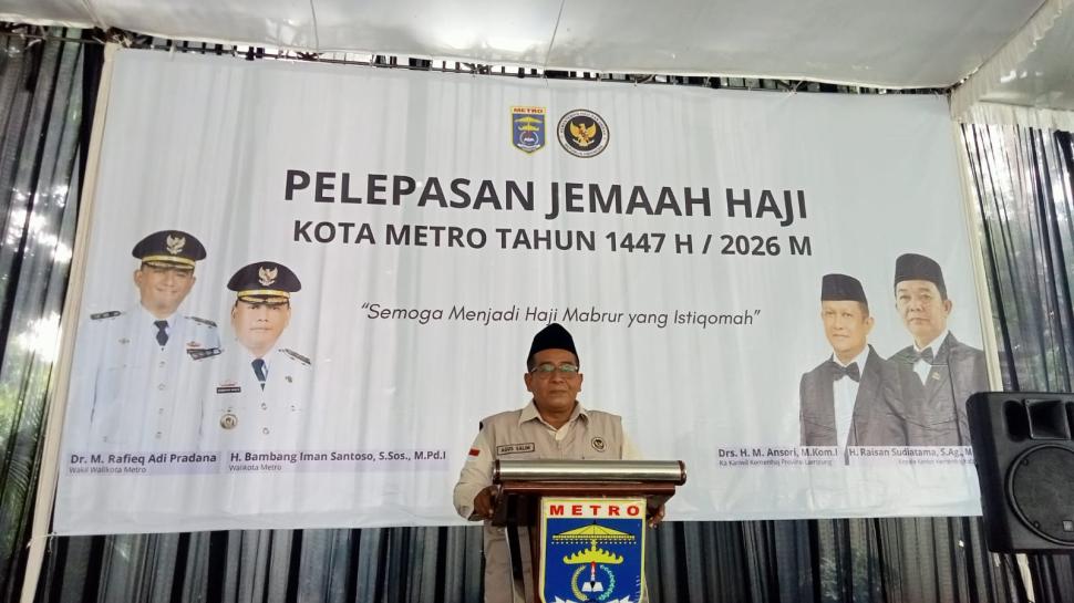 Pembimbing Ibadah Kloter 11  JKG Hadiri Pelepasan Jamaah Haji Metro
