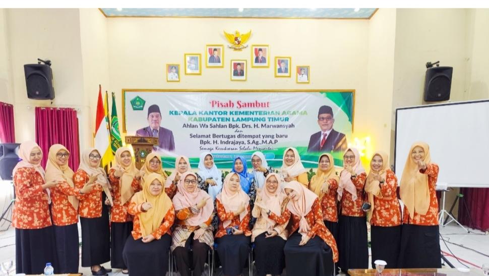 DWP Lampung Timur Hadiri Pisah Sambut Kepala Kantor Kemenag dan Serah Terima Jabatan Ketua DWP