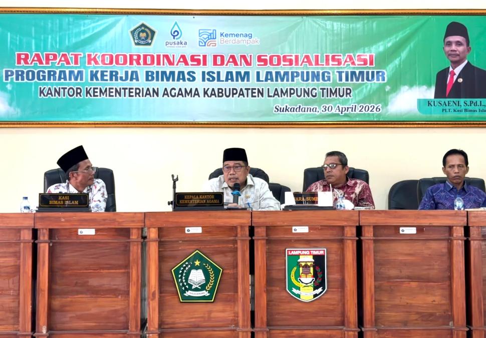 Rakor Bimas Islam 2026 Digelar Kemenag Lampung Timur, Perkuat Layanan Keagamaan dan Kesejahteraan Umat