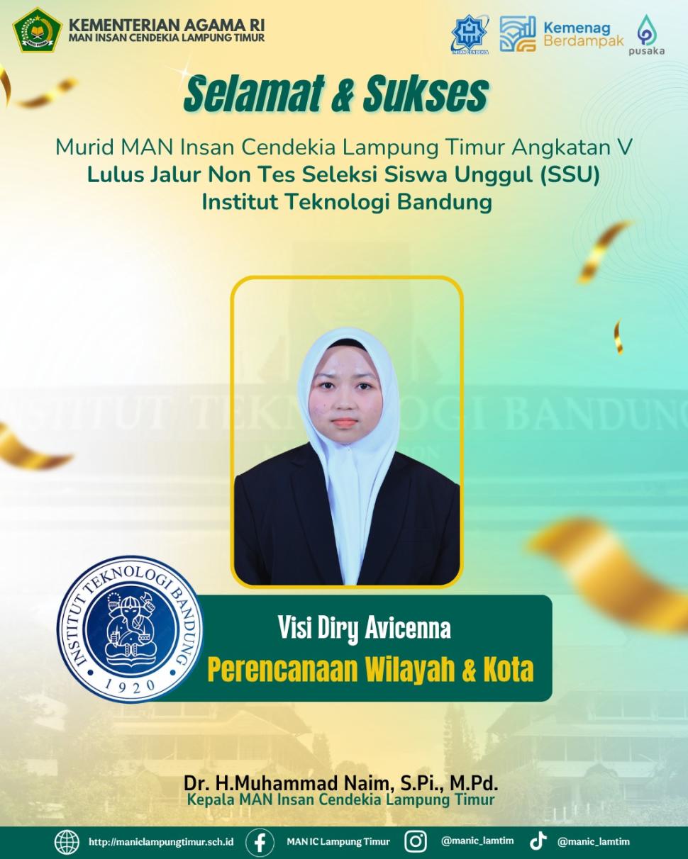 Dari Lampung Timur Menuju Ganesha: Visi Diry Avicenna Tembus ITB Jalur SSU